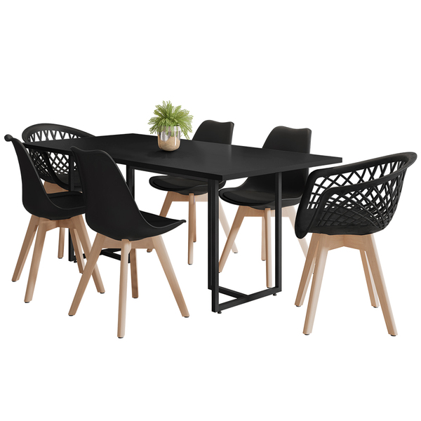 Mesa De Jantar Maldiva 180 Cm F01 Com 04 Cadeiras Ayla E 02 C