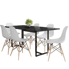 Mesa De Jantar Maldiva Industrial Preto F01 Com 06 Cadeiras E