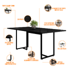 Mesa De Jantar Maldiva Industrial Preto F01 Com 06 Cadeiras E