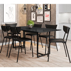 Mesa De Jantar Maldiva Industrial Preto F01 Com 06 Cadeiras F