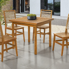 Mesa De Jantar Mariah 100% Madeira Maciça 4 Lug 90x90