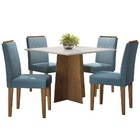 Mesa De Jantar Marina 1,00m Com 4 Cadeiras Amanda Ypê/offwhit