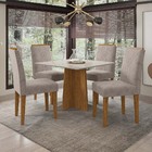 Mesa De Jantar Marina 1,00m Com 4 Cadeiras Amanda Ypê/offwhit