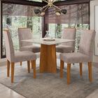 Mesa De Jantar Marina 100x100 Com 4 Cadeiras Amanda - Pr Móve