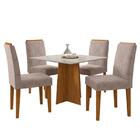 Mesa De Jantar Marina 100x100 Com 4 Cadeiras Amanda - Pr Móve