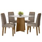 Mesa De Jantar Marina 100x100 Com 4 Cadeiras Berlim - Pr Móve