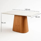 Mesa De Jantar Maya Retangular Tampo Laqueado Com Vidro 120x9