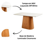 Mesa De Jantar Maya Retangular Tampo Laqueado Com Vidro 120x9