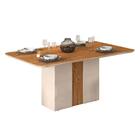 Mesa De Jantar Mdf Clara Off White Com Carvalho Nobre