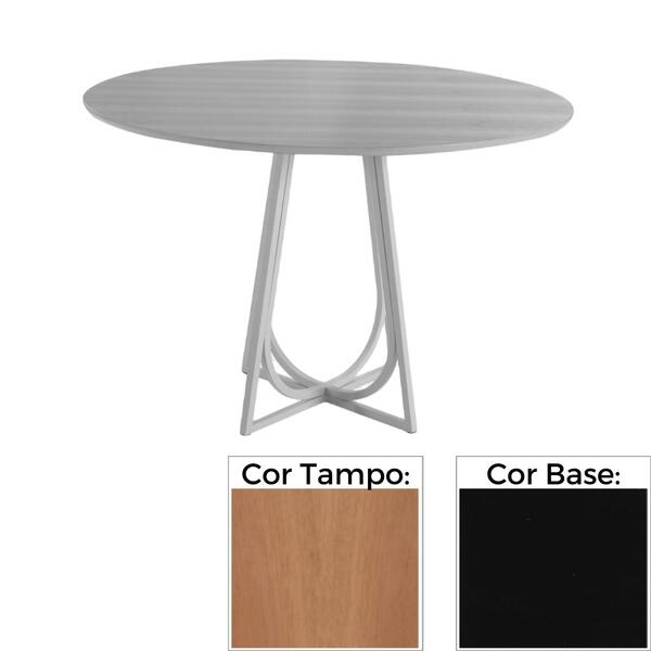 Mesa De Jantar Mh-5299 Herval Redonda 70 Cm Madeira Eucalipto