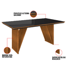 Mesa De Jantar Mia Preto E Mel 160x90 Cm Com 06 Cadeiras Hana