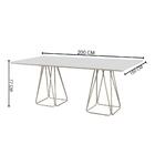 Mesa De Jantar Milão Retangular Off White Com Base Metal Cham