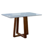 Mesa De Jantar Moderna C/ Vidro - Pedro-1,6x0,8m - Art Salas