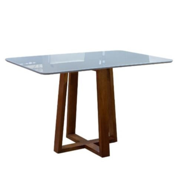 Mesa De Jantar Moderna C/ Vidro - Pedro-1,6x0,8m - Art Salas