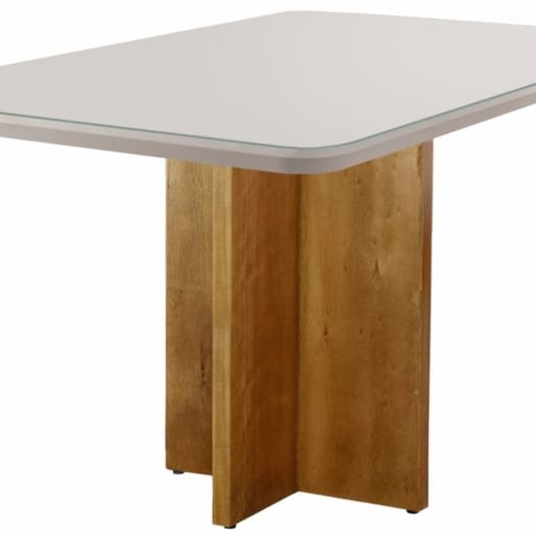 Mesa De Jantar Moderna Com Vidro - Roma-1,20x0,80m - Móveis M