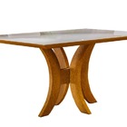 Mesa De Jantar Moderna Com Vidro Rubi Harmonia