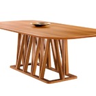 Mesa De Jantar Moderna Madeira Maciça Granada Harmonia