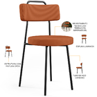 Mesa De Jantar Montreal Preto 135cm Com 06 Cadeiras Industria