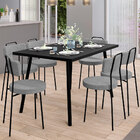 Mesa De Jantar Montreal Preto 135cm Com 06 Cadeiras Industria