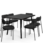 Mesa De Jantar Montreal Preto 135cm Com 06 Cadeiras Industria