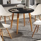 Mesa De Jantar Murano 90x90 Preto/Legno – Mérito Movelaria