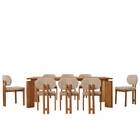 Mesa De Jantar Nala 220cm Madeira Tampo Laminado Com 8 Cadeir