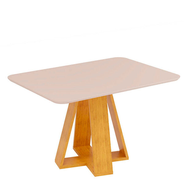 Mesa De Jantar Nápoles 4 Lugares 120x90cm Tampo Vidro E Mdf