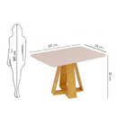 Mesa De Jantar Nápoles 4 Lugares 120x90cm Tampo Vidro E Mdf