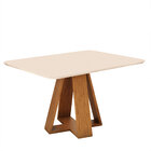 Mesa De Jantar Nápoles 4 Lugares 120x90cm Tampo Vidro E Mdf