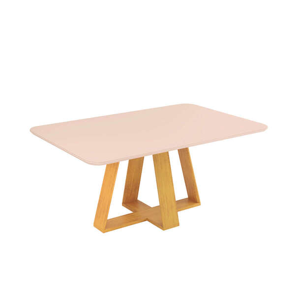 Mesa De Jantar Nápoles 6 Lugares 160x90cm Tampo Vidro E Mdf