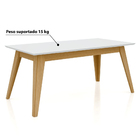 Mesa De Jantar Nápoles Com Tampo - Tauari/branco 140x80