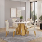 Mesa De Jantar Nápoles Redonda 1035x1035x30mm Tampo Vidro E M