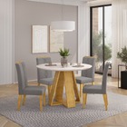 Mesa De Jantar Nápoles Redonda 1035x1035x30mm Tampo Vidro E M