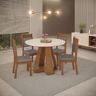 Mesa De Jantar Nápoles Redonda 1035x1035x30mm Tampo Vidro E M