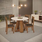 Mesa De Jantar Nápoles Redonda 1035x1035x30mm Tampo Vidro E M