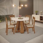 Mesa De Jantar Nápoles Redonda 1035x1035x30mm Tampo Vidro E M