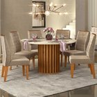 Mesa De Jantar Neiva 1,36 Com 6 Cadeiras Curvata Dj Móveis