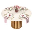 Mesa De Jantar Neiva Tampo Chanfrado Redondo 136x136 - Pr Móv