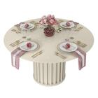 Mesa De Jantar Neiva Tampo Chanfrado Redondo 136x136 - Pr Móv