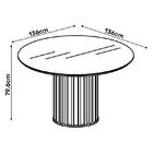 Mesa De Jantar Neiva Tampo Chanfrado Redondo 136x136 - Pr Móv