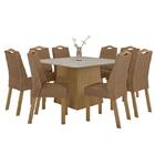 Mesa De Jantar Nevada Plus 130x130 Com 8 Cadeiras Vênus Amênd