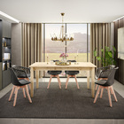 Mesa De Jantar New Rústico 160 Cm W02 Com 04 Cadeiras Ayla E