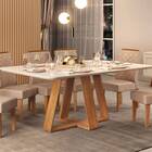 Mesa De Jantar Nikolas Com Tampo Chanfrado 160x90 Carvalho No