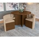Mesa De Jantar Nira C/ 4 Cadeiras Kappesberg - Walnut/bege Ge