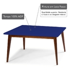 Mesa De Jantar Novitá Com Tampo Azul Laqueado Fosco E Estrutu