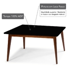 Mesa De Jantar Novitá Com Tampo Preto Laqueado Fosco E Estrut