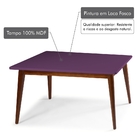 Mesa De Jantar Novitá Com Tampo Roxo Laqueado Fosco E Estrutu