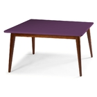 Mesa De Jantar Novitá Com Tampo Roxo Laqueado Fosco E Estrutu