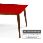 Mesa De Jantar Novitá Com Tampo Vermelho Laqueado Fosco E Est