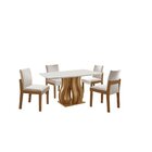 Mesa De Jantar Nuance 135x90cm 4 Cadeiras Modernas Mônaco Yes